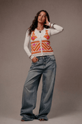 Orange Vest With Soft Details - hava