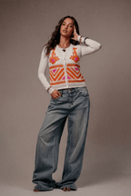 Orange Vest With Soft Details - hava