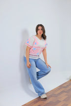 Pink Blouse With Soft Details - hava