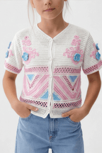 Pink Blouse With Soft Details For Kids - hava