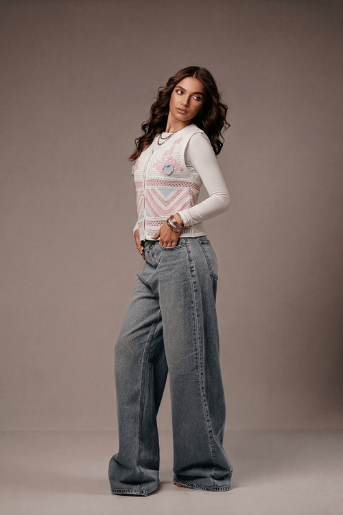 Pink Vest With Soft Details - hava